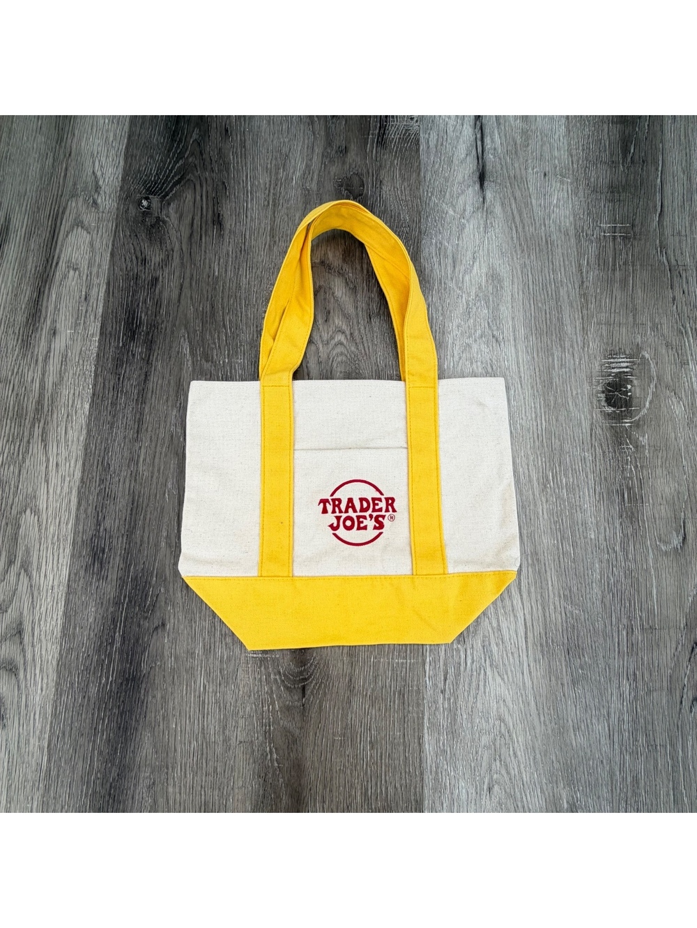 Trader Joeโs Yellow Mini Canvas Tote Bag